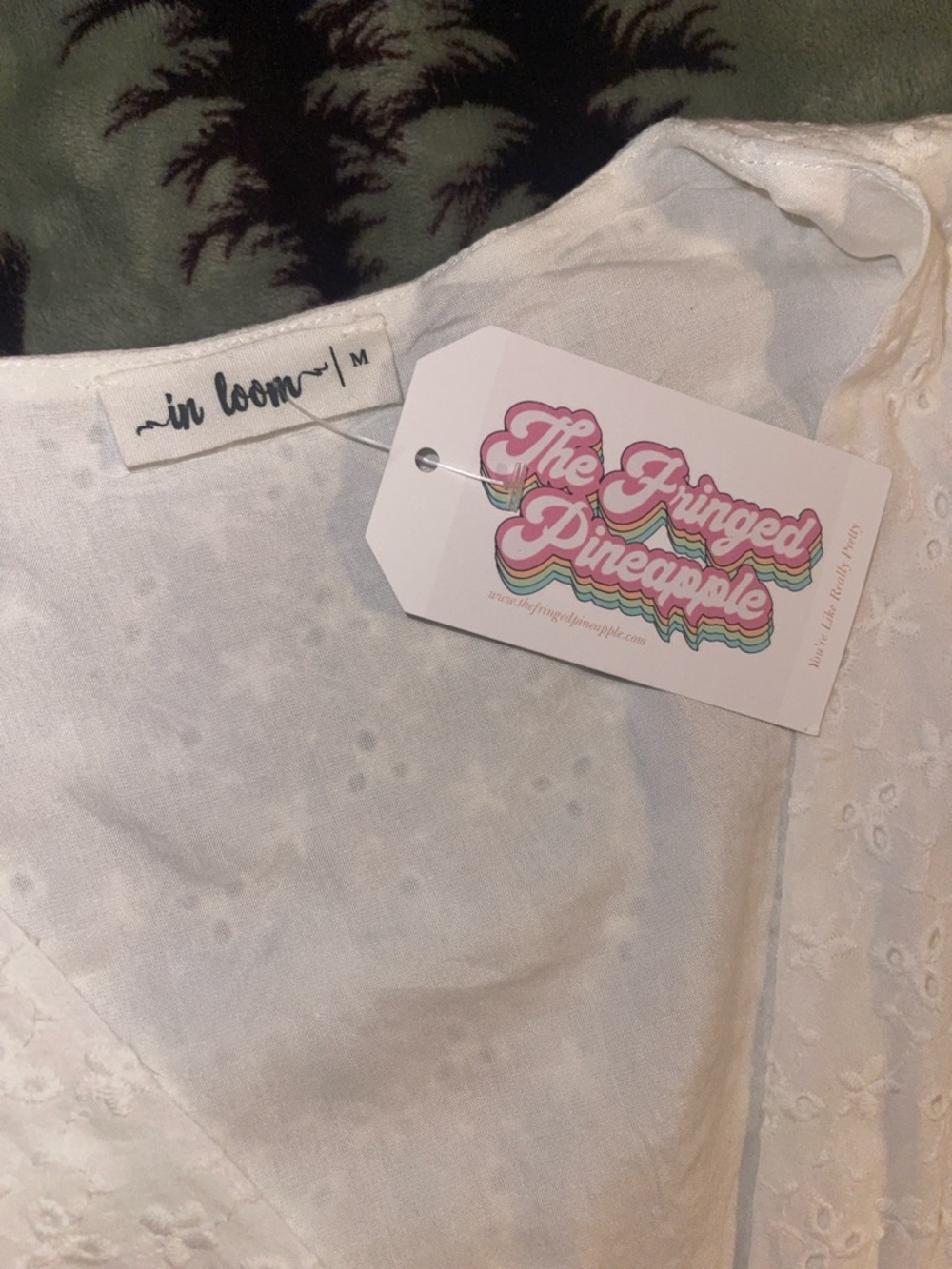 The Fringe Pineapple White Eyelet Button-Front maxi Dress - Picture 4 of 7
